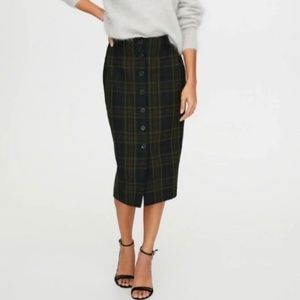 Aritzia Plaid Pencil Skirt Size 6